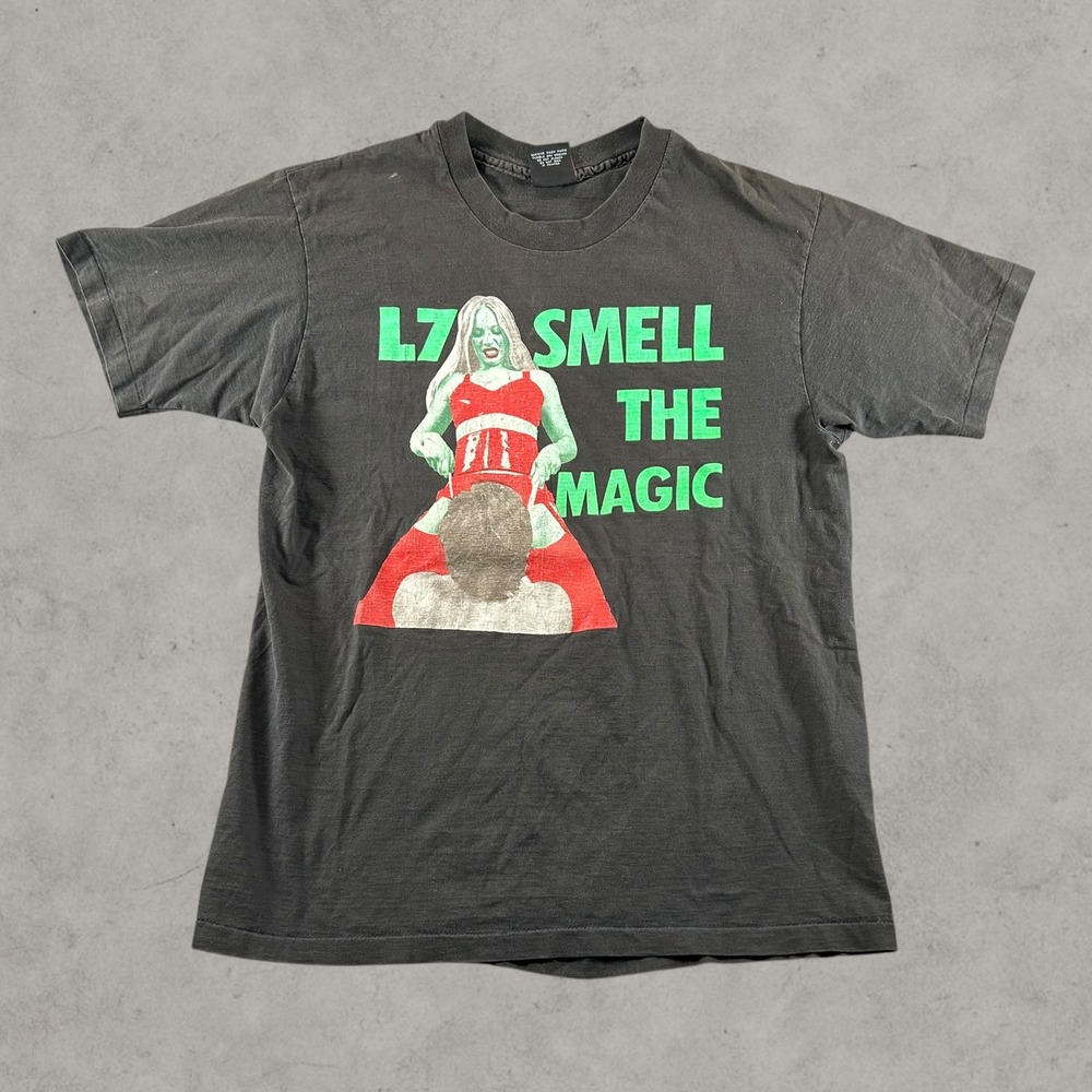 Vintage L7 Smell the Magic Band Shirt Mens XL Black Giant Tag Single Stitch 90s